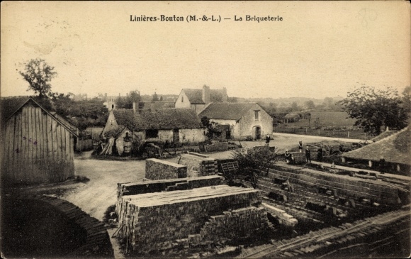 Postcard Linieres Button Maine-et-Loire, The Brickyard