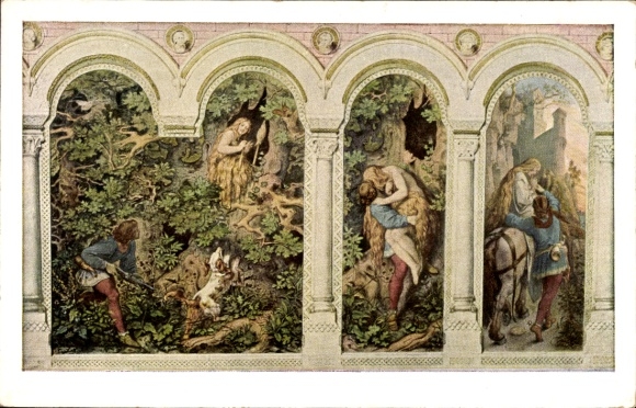 Artist PC Schwind, Moritz von, The fairy tale of the seven ravens, No. II, Brothers Grimm
