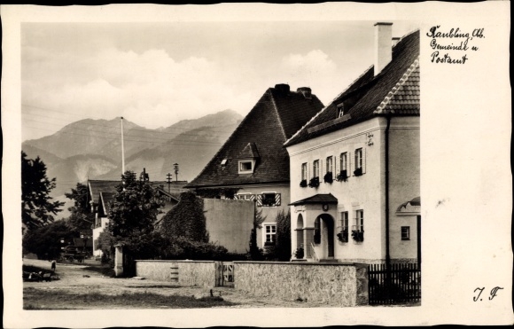 Postcard Raubling in Upper Bavaria, community and post office