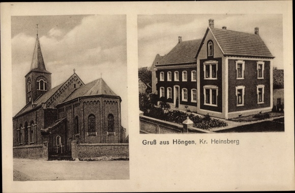Ak Höngen Hoengen Alsdorf Nordrhein Westfalen, Kirche, Pastorat