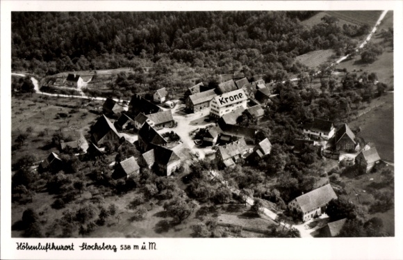 Postcard Stocksberg Beilstein in Württemberg, aerial view of Gasthaus zur Krone, quiet location in the forest