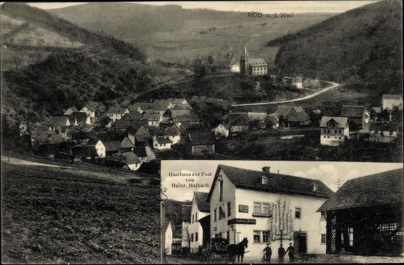 Ak Rod an der Weil Weilrod im Taunus, algemeen beeld, Gasthaus zur Post
