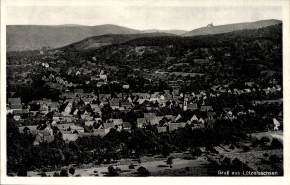 Postcard Lützelsachsen Weinheim an der Bergstraße Baden, aerial photo