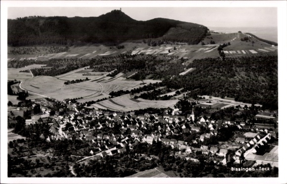 Postcard Bissingen an der Teck, aerial photograph