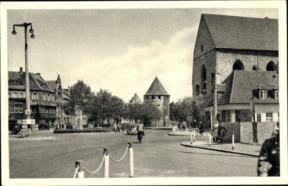 Ansichtkaart Stemshorn in Nedersaksen, straatdeel