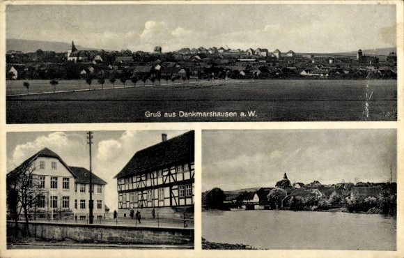 Postcard Dankmarshausen in Thuringia, town views
