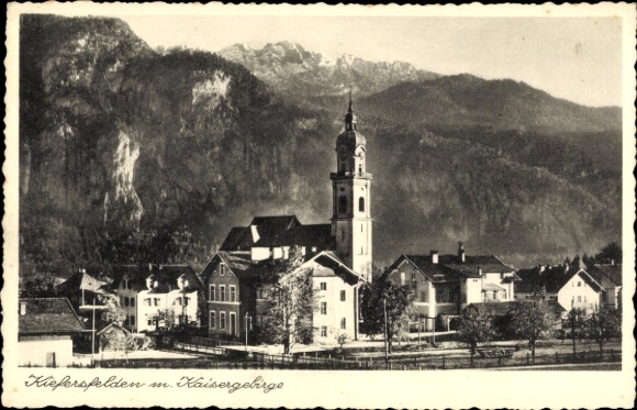 Postcard Kiefersfelden Upper Bavaria, Kaiser Mountains, Church