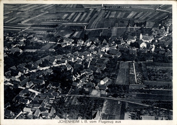 Postcard Ichenheim Neuried in Baden, aerial photograph