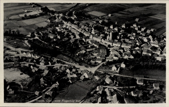Postcard Bruck in der Oberpfalz Bavaria, aerial photograph