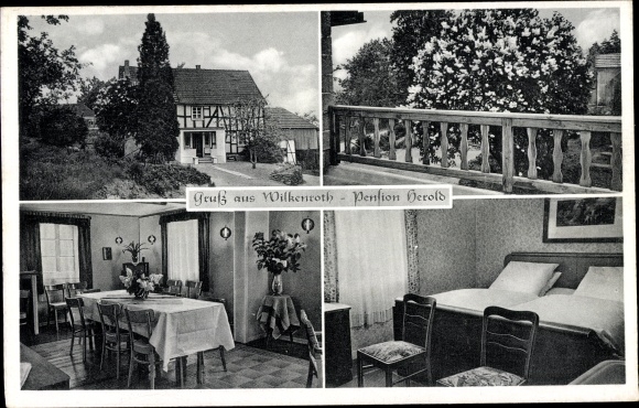 Postcard Wilkenroth Waldbröl in the Oberberg district, Pension Herold, interior view