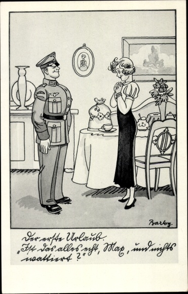 Künstler Ak Barlog, Deutsche Wehrmacht, Ist das alles echt Max und nichts wattiert