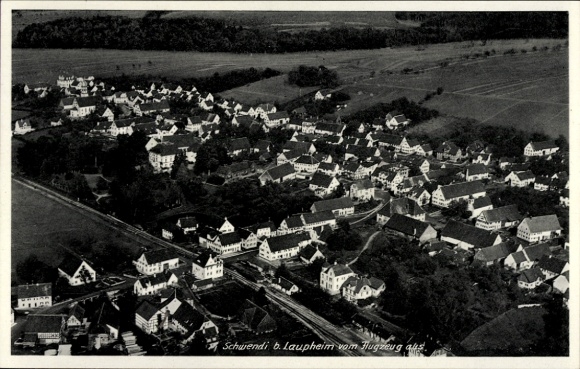 Postcard Schwendi in Upper Swabia, aerial photograph