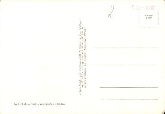 Postcard Weingarten in Baden, aerial view of Weingarten, buildings, rural surroundings