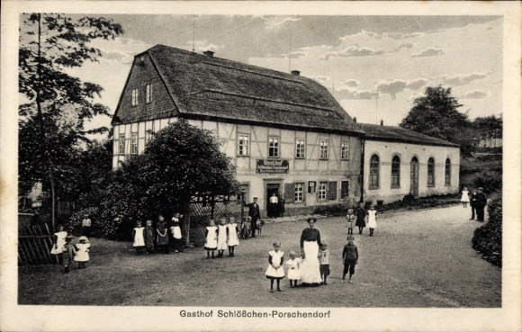 Postcard Schlößchen Porschendorf Amtsberg in the Ore Mountains, Inn