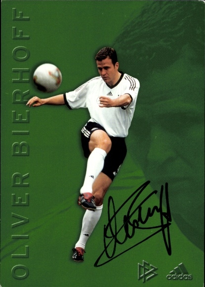 Postcard footballer Oliver Bierhoff, autograph