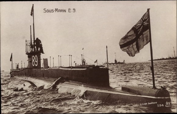 Ak Sous Marin E9, 89, Britisches U Boot, Unterseeboot, HMS, Royal Navy