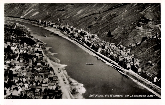 Ak Zell an der Mosel, luchtfoto