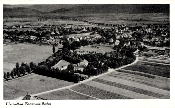 Postcard Bad Krozingen im Breisgau Black Forest, thermal bath, aerial photograph