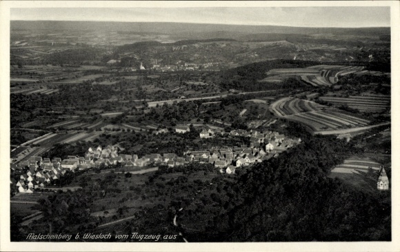 Ak Malschenberg Rauenberg in Baden, Fliegeraufnahme