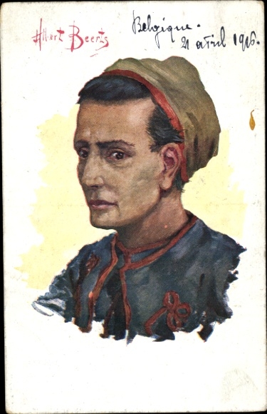 Künstler Ak Beerts, Albert, Soldat, I. WK