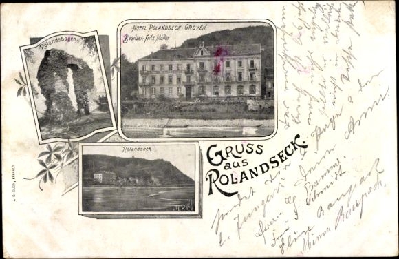 Ansichtkaart Rolandseck Remagen am Rhein, Rolandsbogen, Hotel Rolandseck-Groyen