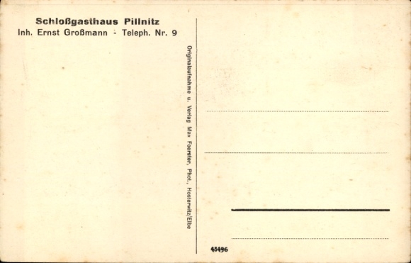 Postcard Dresden Pillnitz, Castle Inn, owner Ernst Großmann