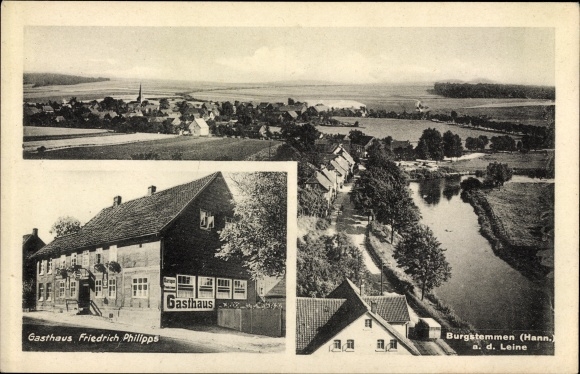 Postcard Burgstemmen Nordstemmen b. Hildesheim, inn, general view