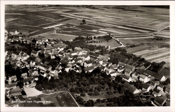 Postcard Birlenbach an der Lahn, aerial photograph