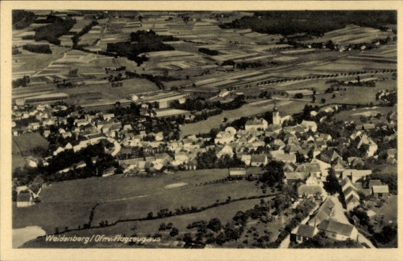 Postcard Weidenberg in Upper Franconia, aerial photograph