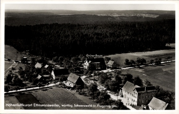 Postcard Ettmannsweiler Simmersfeld in the Black Forest, aerial photograph
