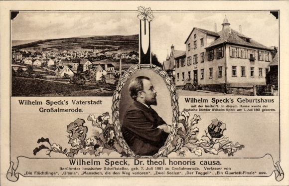 KP Großalmerode Hessen, Bilstein, Wilhelm Speck, miejsce urodzenia, obrazy niemieckiego poety