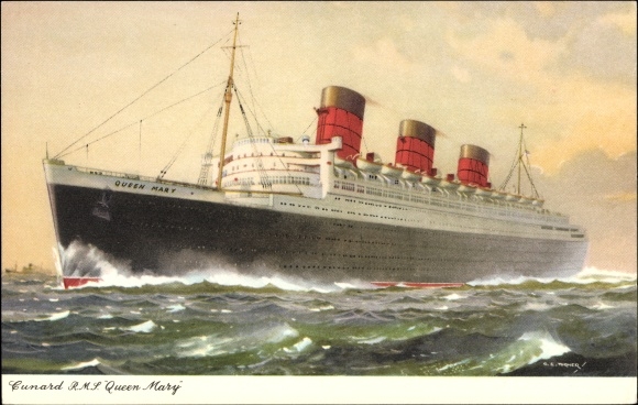 Artist PC RMS Queen Mary, Cunard Line