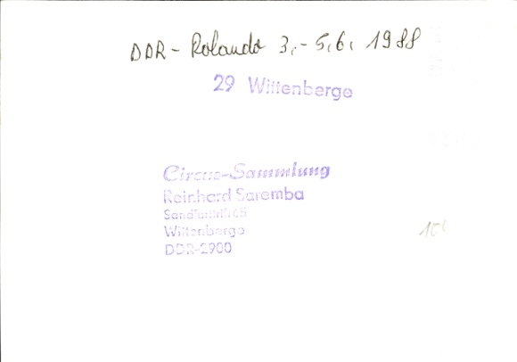 Photo Circus Rolando, circus tent, Wittenberge 1988