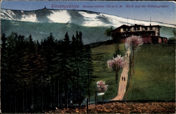 Ak Szklarska Poręba Schreiberhau Riesengebirge Schlesien, Schneegruben, Bismarckhöhe
