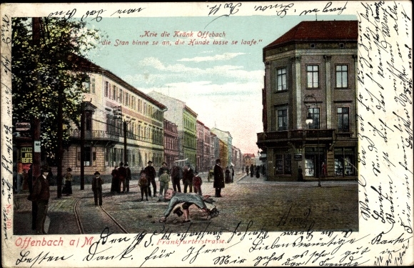 PC Offenbach am Main Hesse, Frankfurterstrasse with passers-by