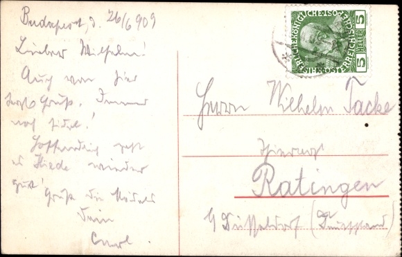 Postcard Budapest Hungary, Eastern Railway Station, Baross Monument