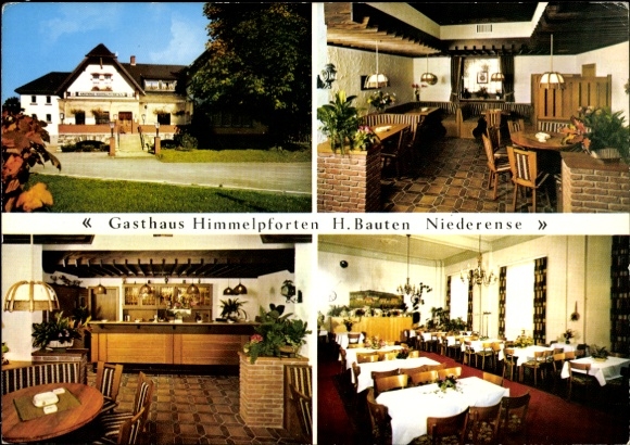 Postcard Niederense Ense in Sauerland, Gasthaus Himmelpforten, interior view