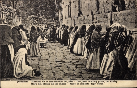 Judaica Ak Jeruzalem Israël, Klaagmuur