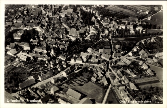Postcard Uffenheim in Middle Franconia, aerial photograph