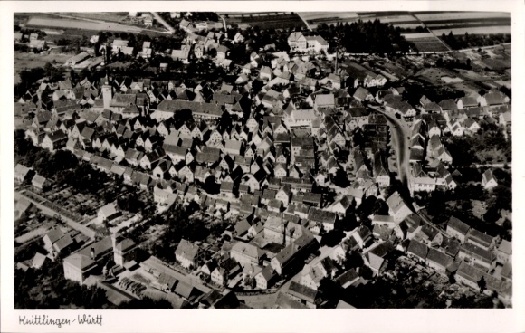 Postcard Knittlingen in Württemberg, aerial photograph