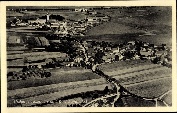 Ansichtkaart Ursberg in Zwaben, instellingen, dorp Bayersried