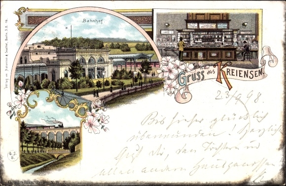 Litho Kreiensen Einbeck in Niedersachsen, Bahnhof, Handlung, Eisenbahnbrücke
