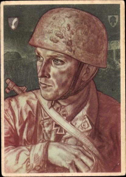 Artist PC Willrich, Wolfgang, paratrooper Hauptmann Witzig, recipient of the Knight&#39;s Cross, VDA P1 R10 No. 5