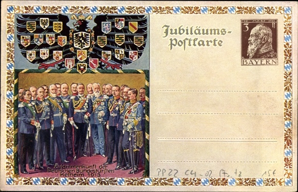 Postal stationery PC Kelheim an der Donau Niederbayern, Hall of Liberation, federal princes, 1913