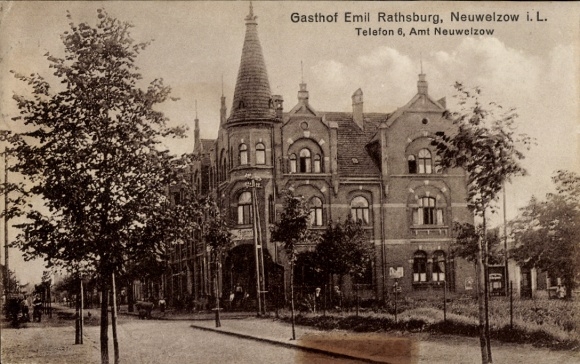 Ak Neuwelzow Welzow in der Lausitz, Gasthof Emil Rathsburg