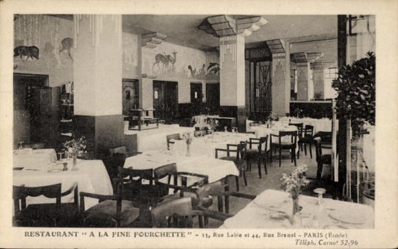 Ak Paris 17e arrondissement, Rue Brunel, Restaurant a la Fine Fourchette
