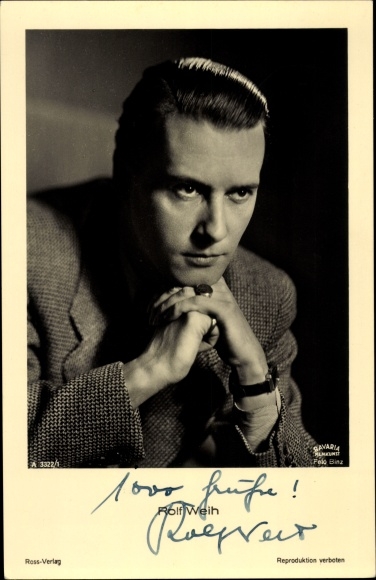 Postcard actor Rolf Weih, portrait, Ross 3322/1, autograph
