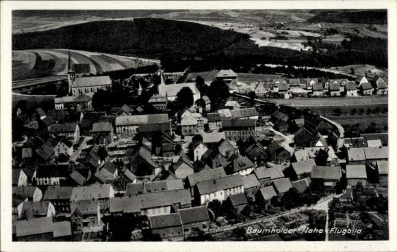 Ak Baumholder in Westrich, Nahe, luchtfoto