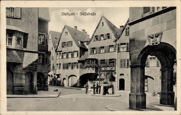 Postcard Stuttgart in Württemberg, Geißstraße