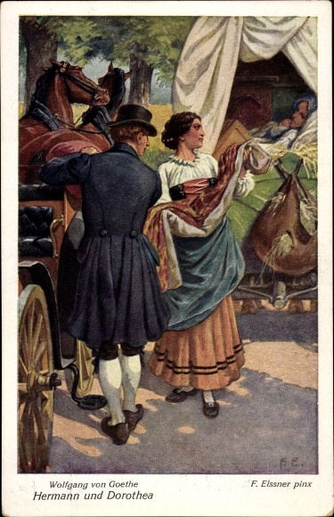 Artist PC Elssner, F., Hermann and Dorothea, Wolfgang von Goethe